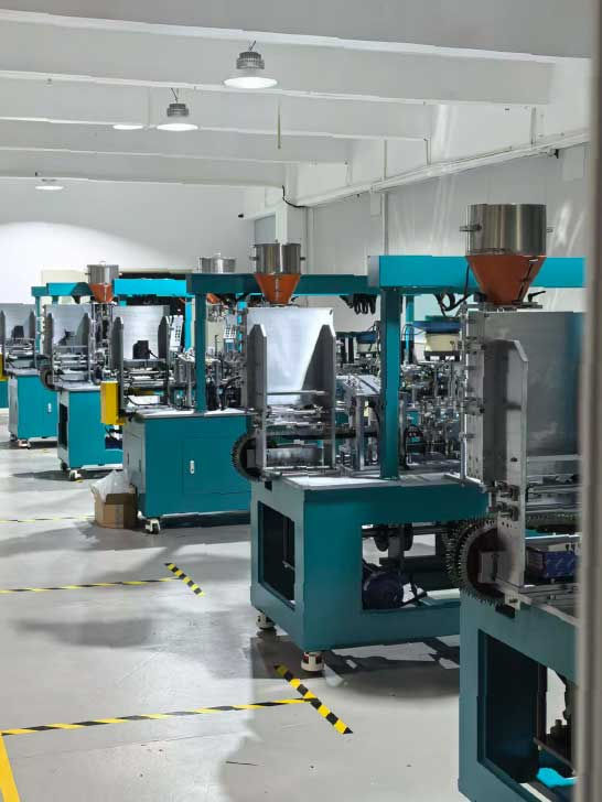 Automated pen assembly machines at Shenzhen Gentech Automation factory.