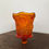 Thumbnail: Vintage Orange Daisy Pattern Glass Votive Peg Cups
