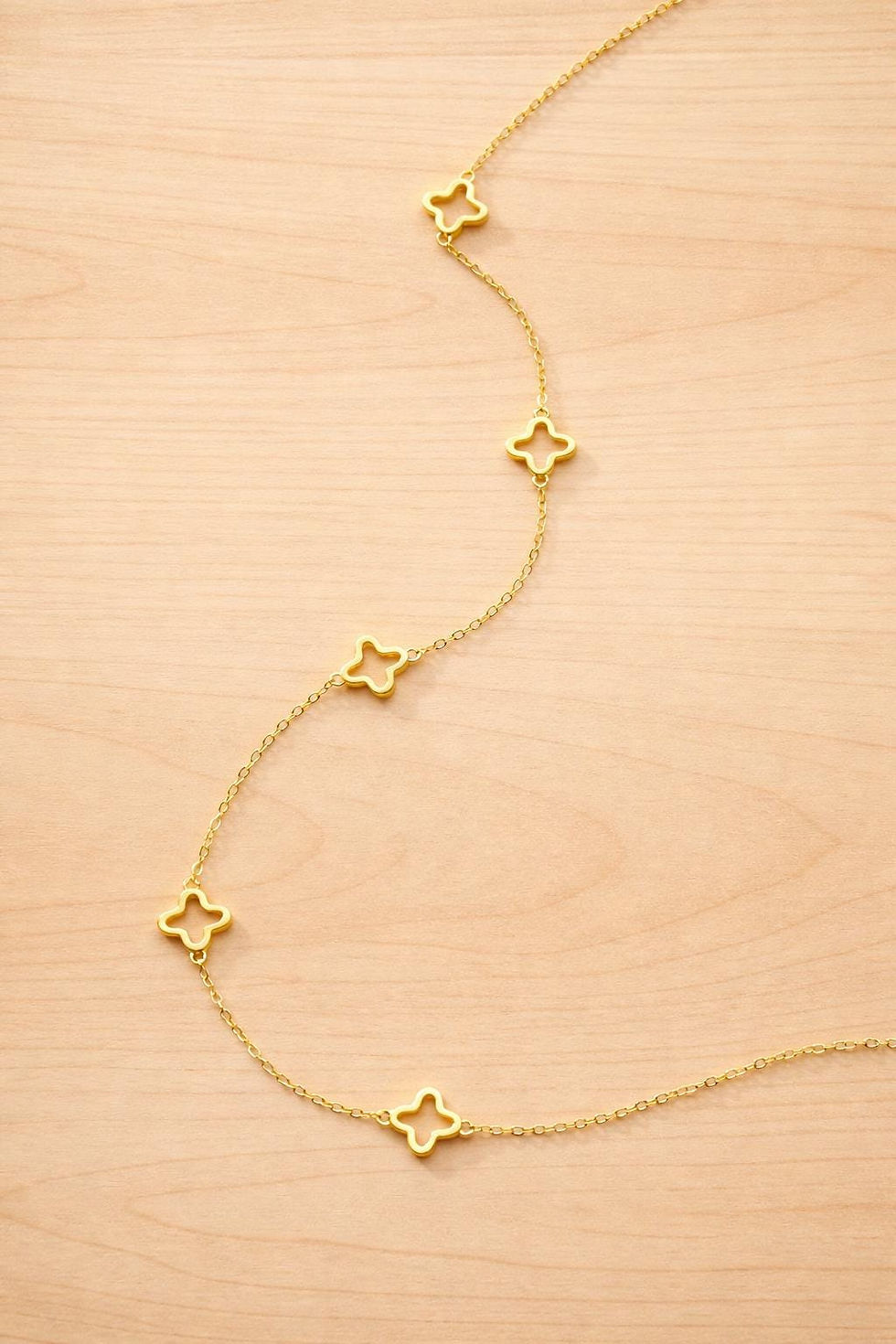 Thumbnail: 925 Sterling Silver Hollow Clover Necklace, Minimalist Lucky Charm Jewelry