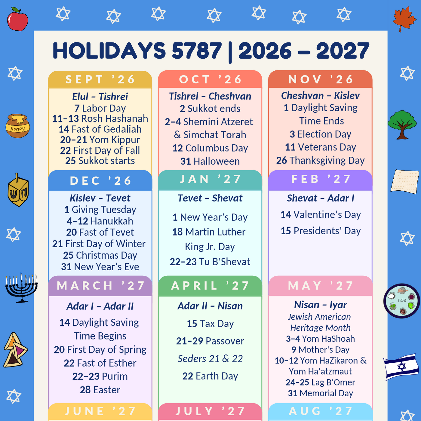 Calendar magnet