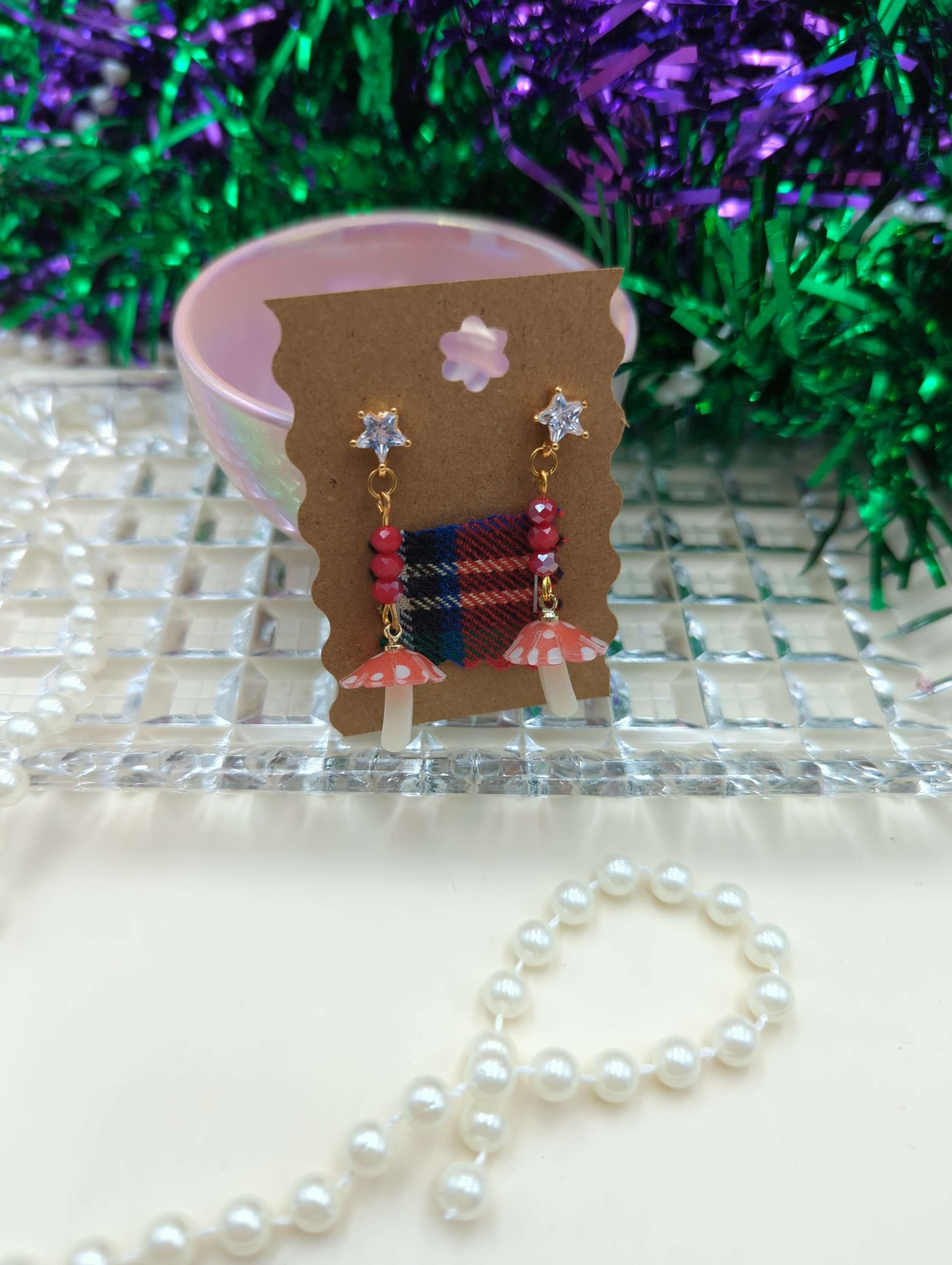 Festliche Pilz Ohrringe