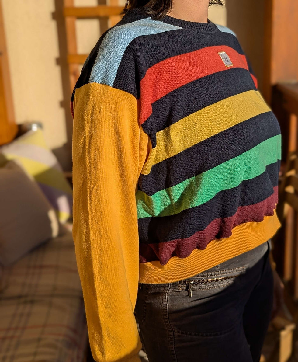 Miniaturbild: Multi Colour Reworked Cropped Pulli 