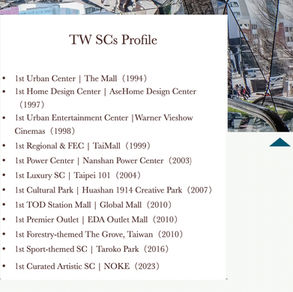 Taiwan SCs Landscape|Evolution of Taiwan’s Retail & Leisure Centers (1994–2025)