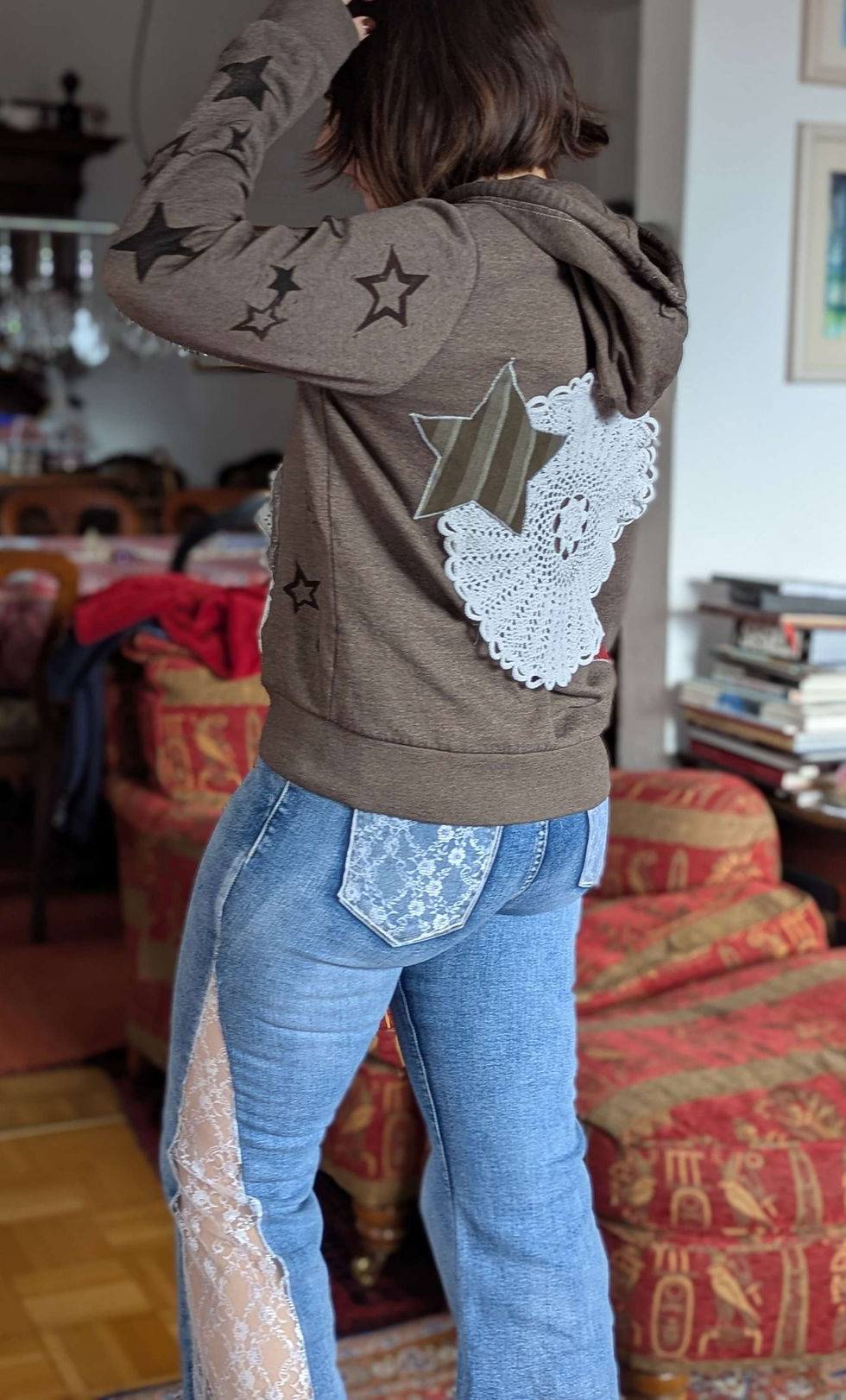 Miniaturbild: Upcycling Zipper mit Sternenprint 