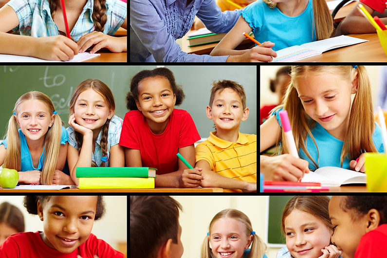 Male and female students doing schoolwork