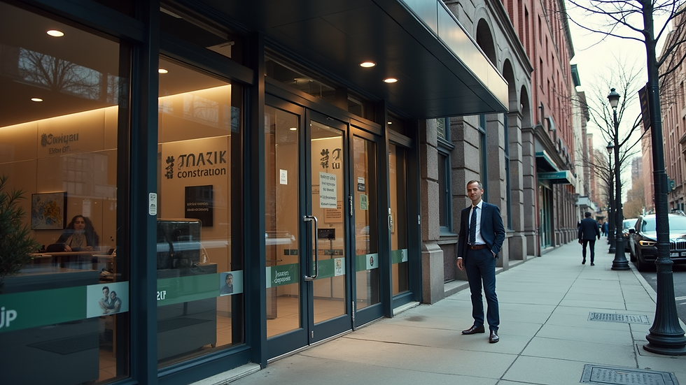 Eye-level view of a LIC branch office exterior