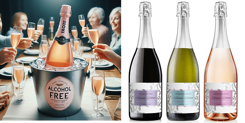 Alcohol free sparkling private label. Alcohol free private brand, sparkling wine.
