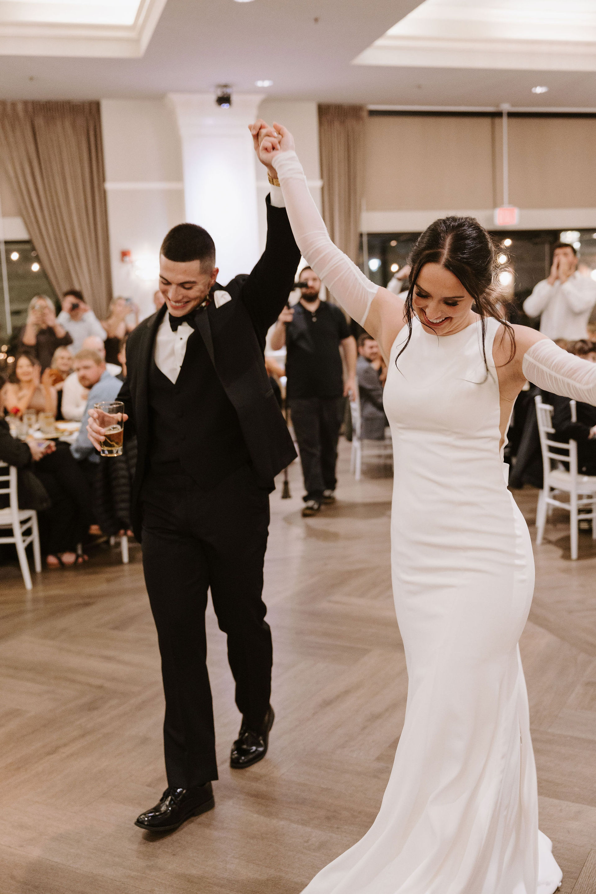 Bride and groom on the dance floor - Abernethy ballroom reception