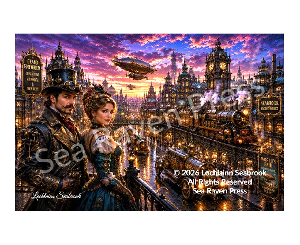 The World of Steampunk Art Print Lochlainn Seabrook