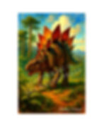 Stegosaurus poster size 11 x 17 created by Lochlainn Seabrook, sold only at Sea Raven Press