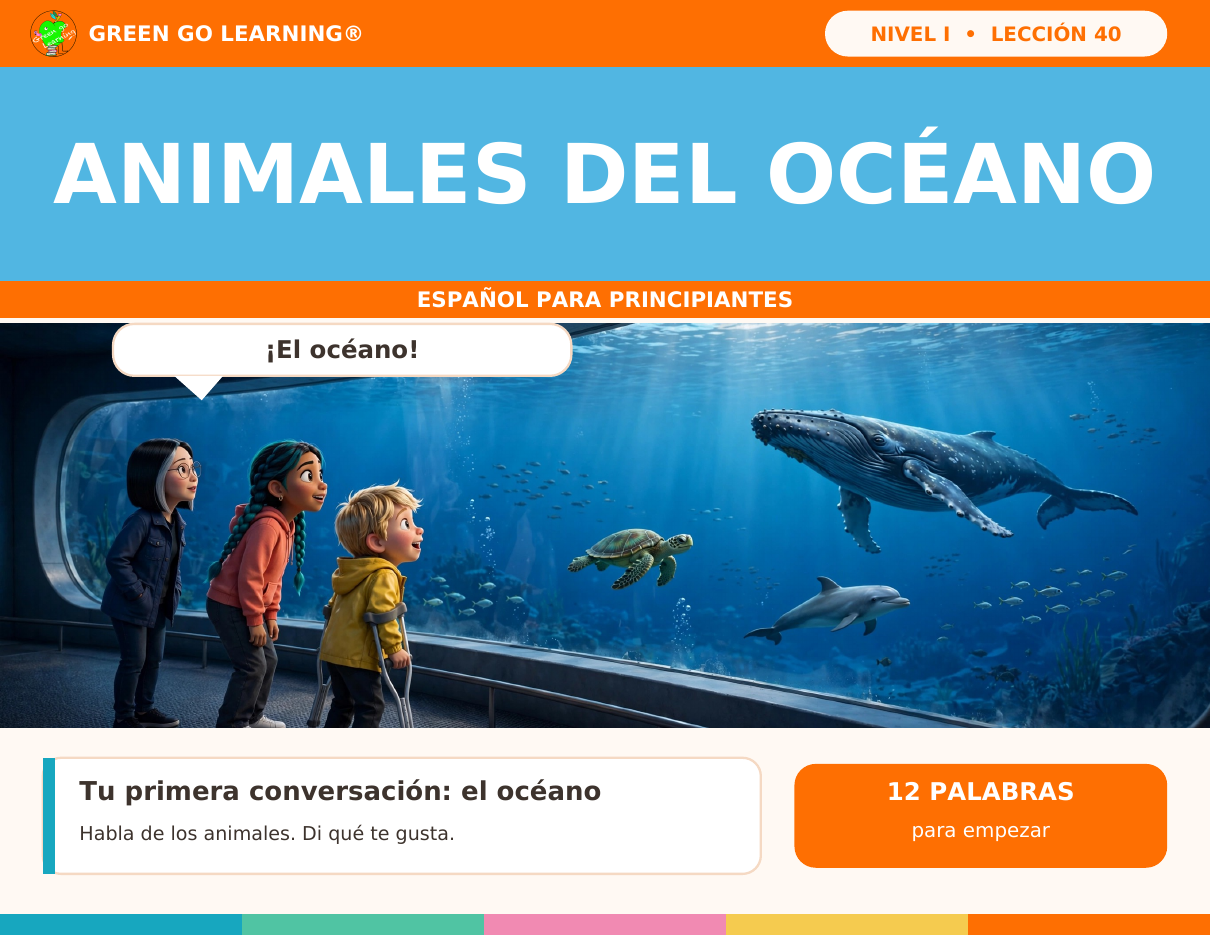 Spanish Level 1 L40: Animales Del Océano (Ocean Animals) PDF