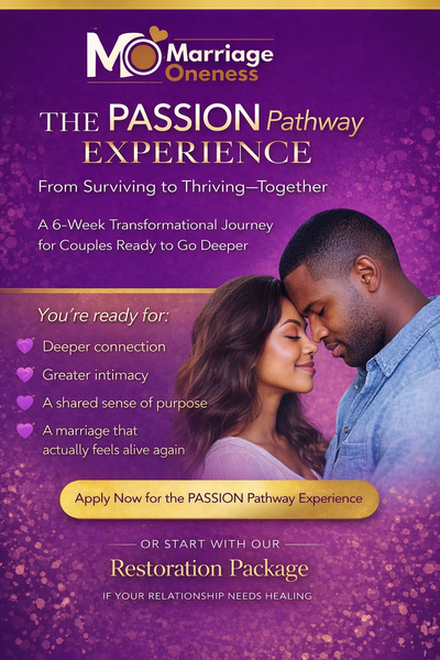a poster for a marriage class called pursuit of passion