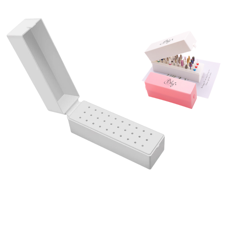 CAJA PORTA PUNTAS PLÁSTICO WHITE BLUZ JE