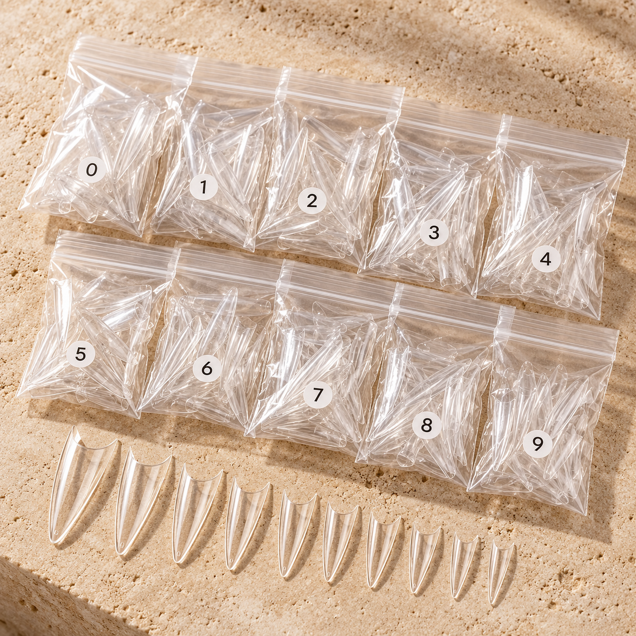 TIPS STILETO BOLSA 500 CLEAR