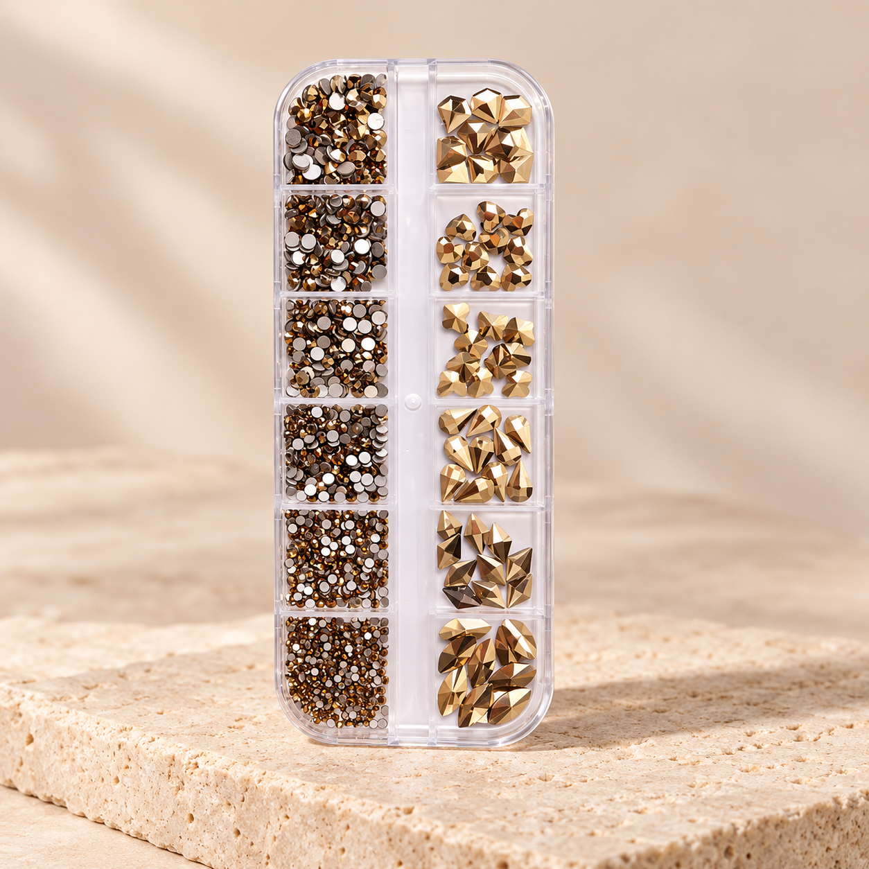 CRISTAL CAJA C/FORMA GOLD SH