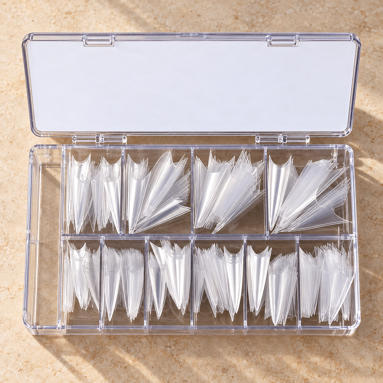 TIPS STILETO XXL CAJA 400 CLEAR BLUZ SH