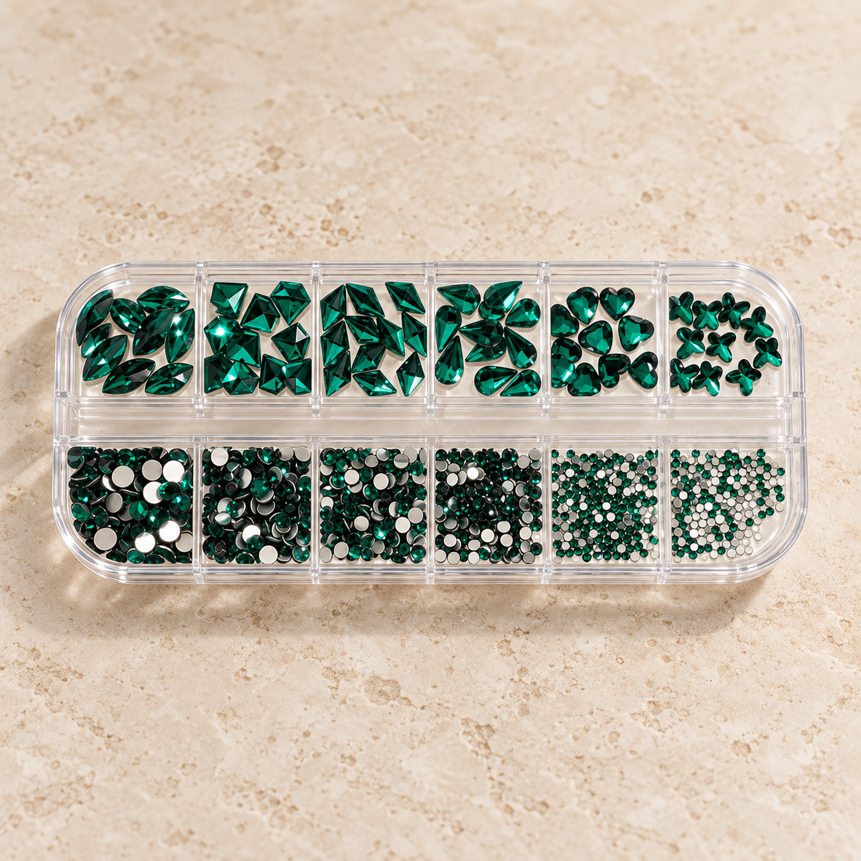 CRISTAL CAJA C/FORMA ESMERALDA
