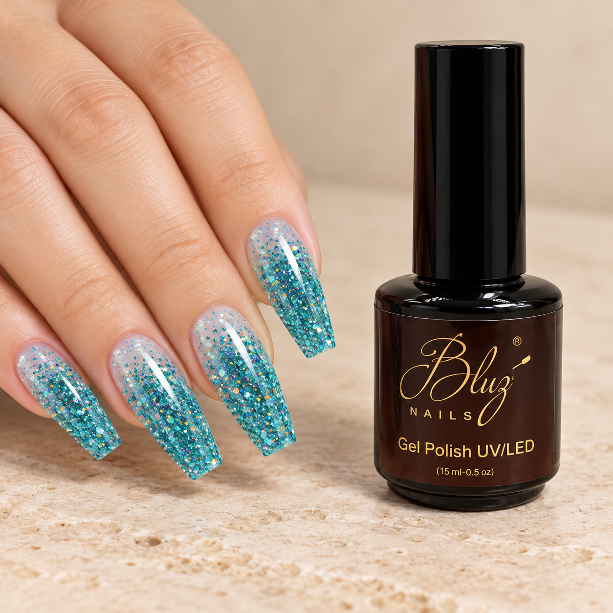 GEL GLITTER #14D 15ML BLUZ