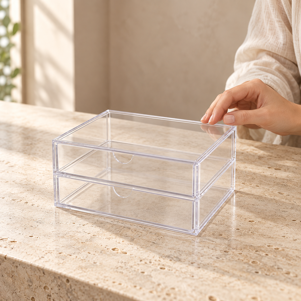 CAJA ACRÍLICA 2 GAVETAS