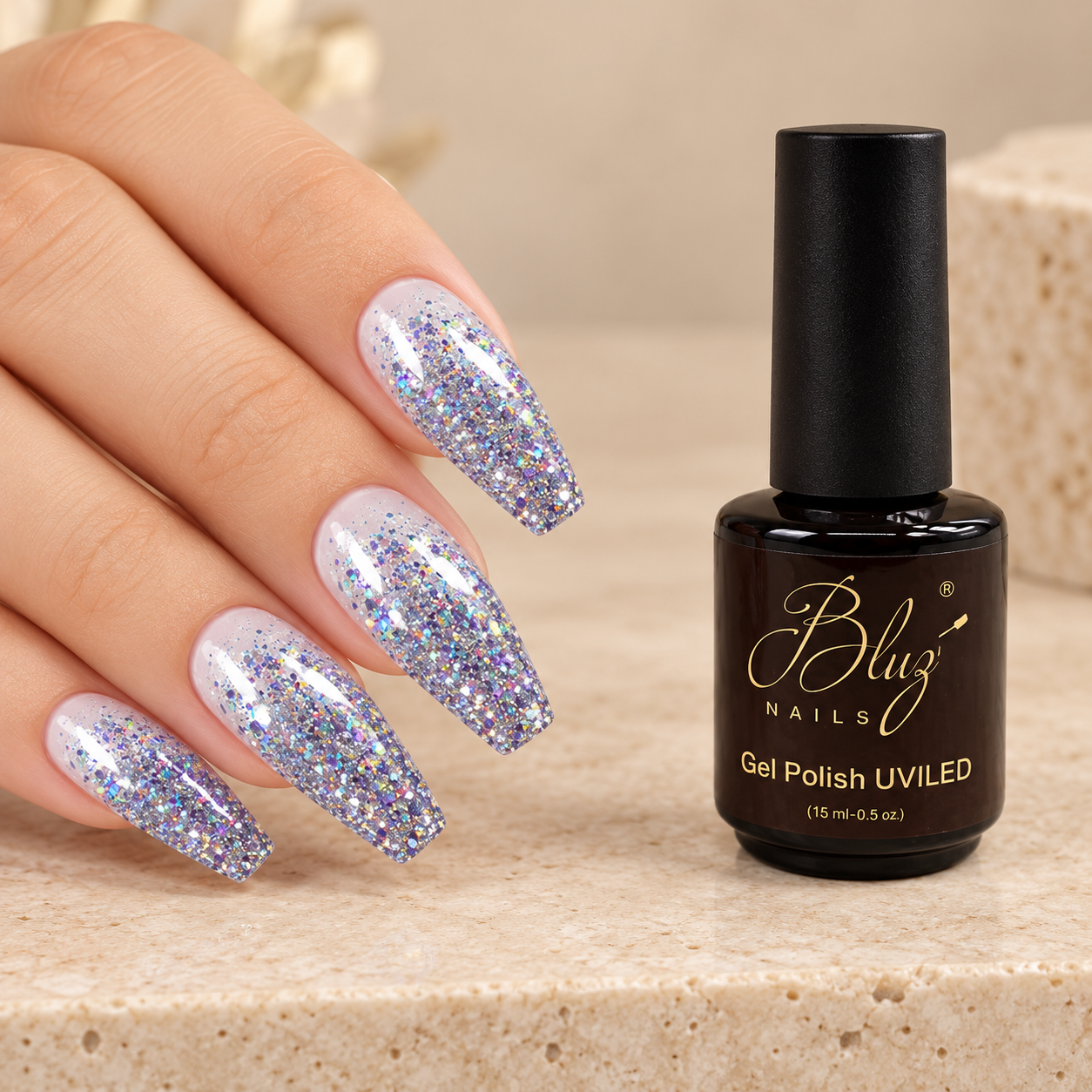 GEL GLITTER #7D 15ML BLUZ