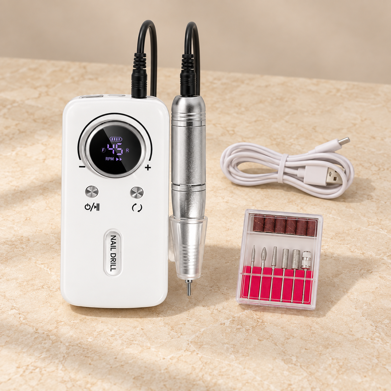 BARRENO RECARGAB 45RPM WHITE V1 PX