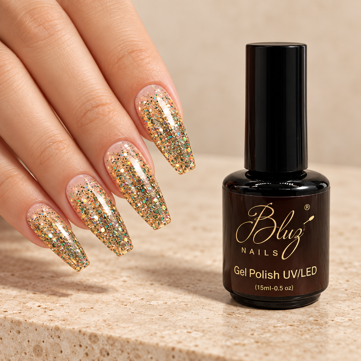 GEL GLITTER #10D 15ML BLUZ