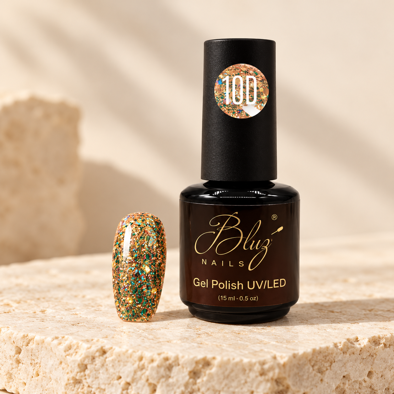 GEL GLITTER #10D 15ML BLUZ