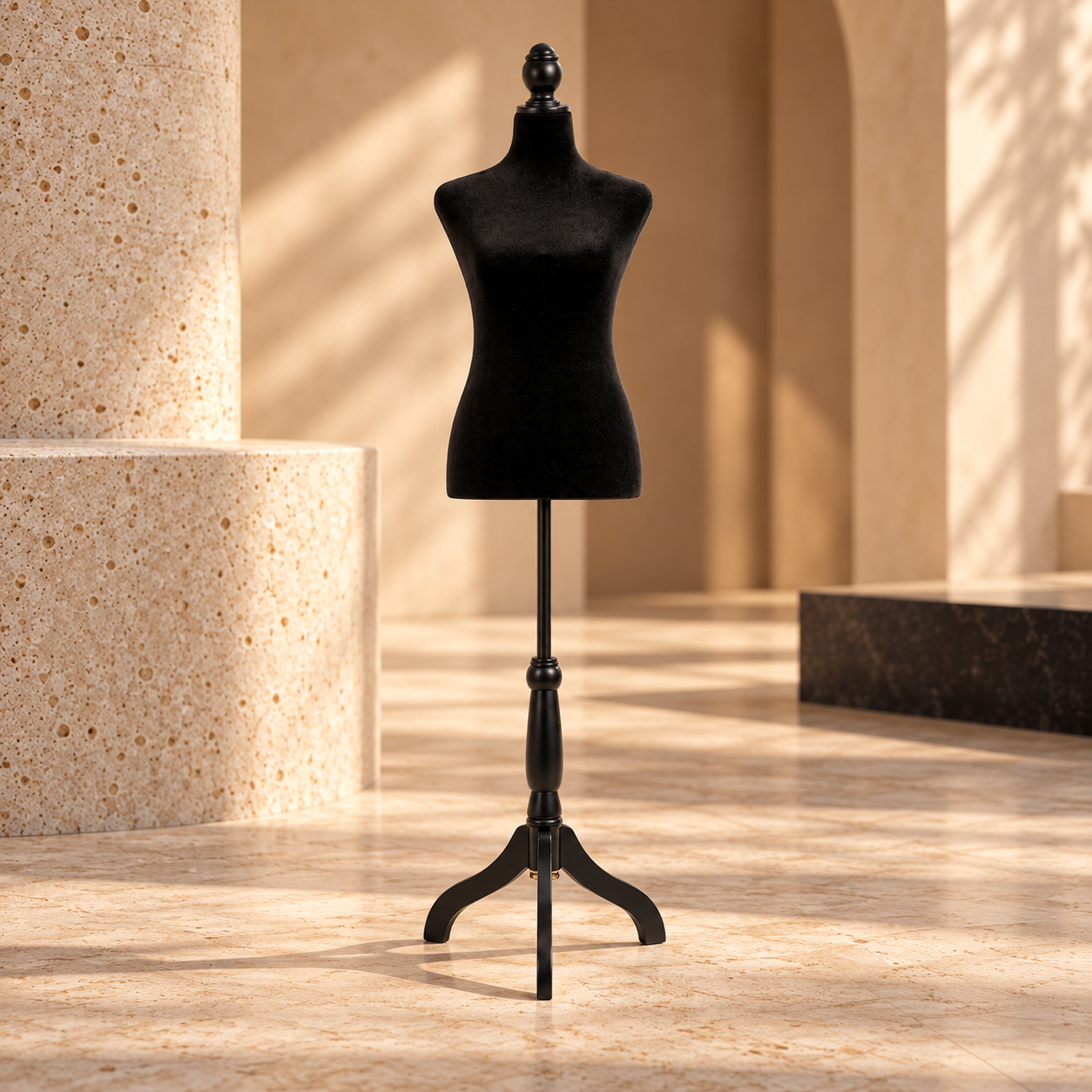 MANIQUÍ TORSO VELVET NEGRO LIM
