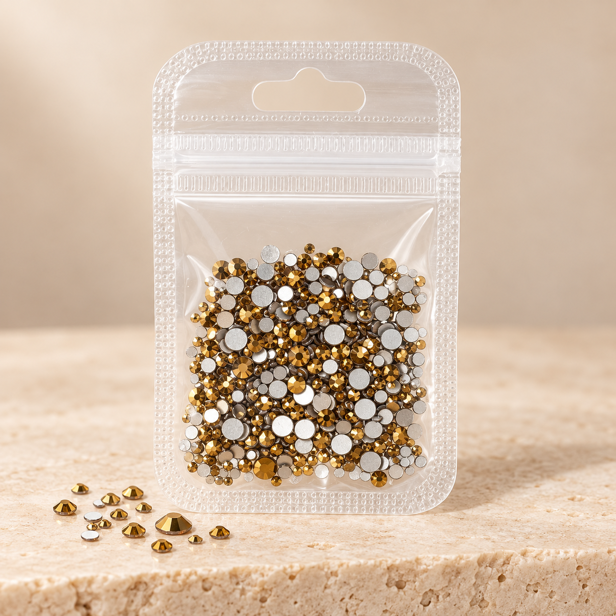 CRISTAL BOLSA GOLD MIX TAMAÑO SH