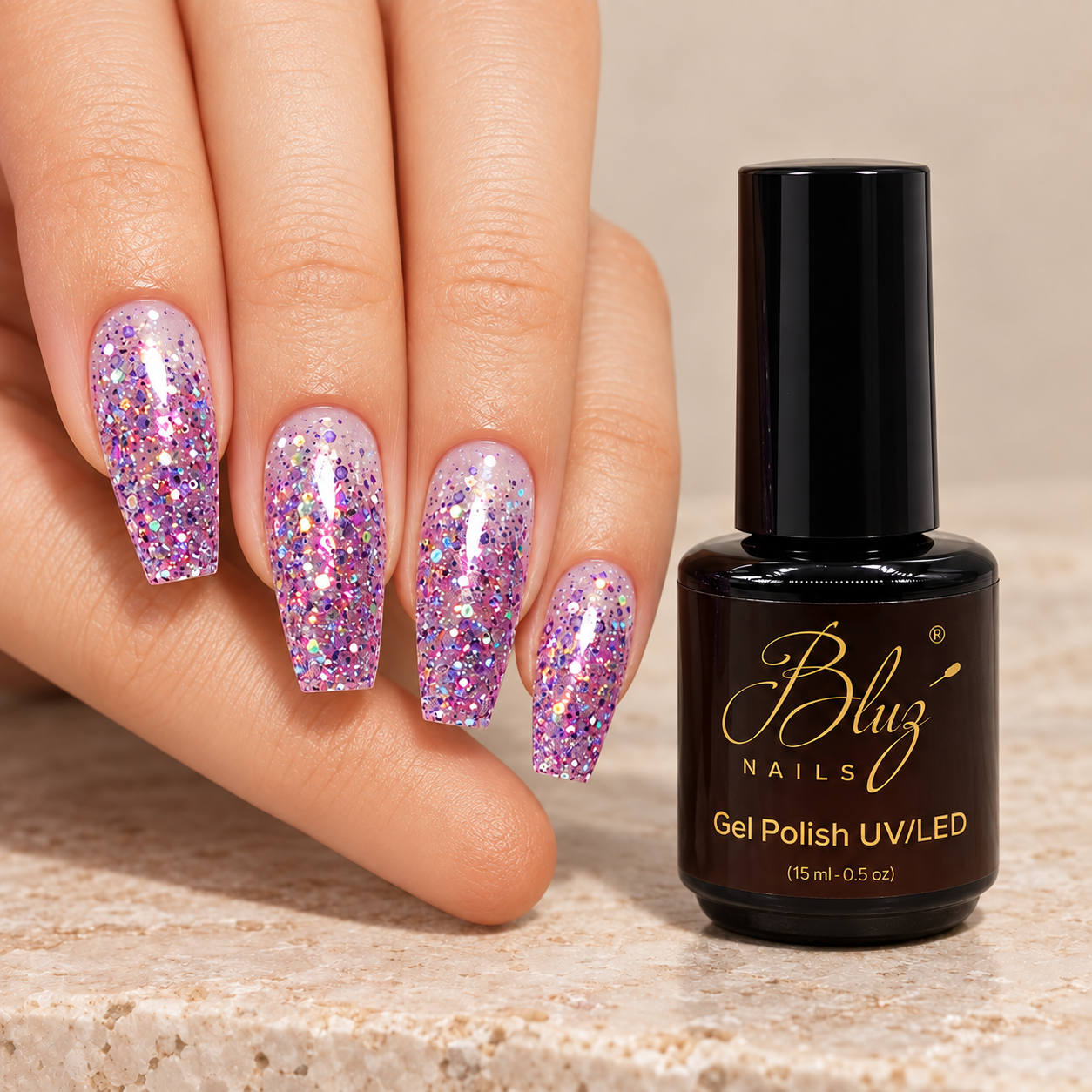 GEL GLITTER #12D 15ML BLUZ