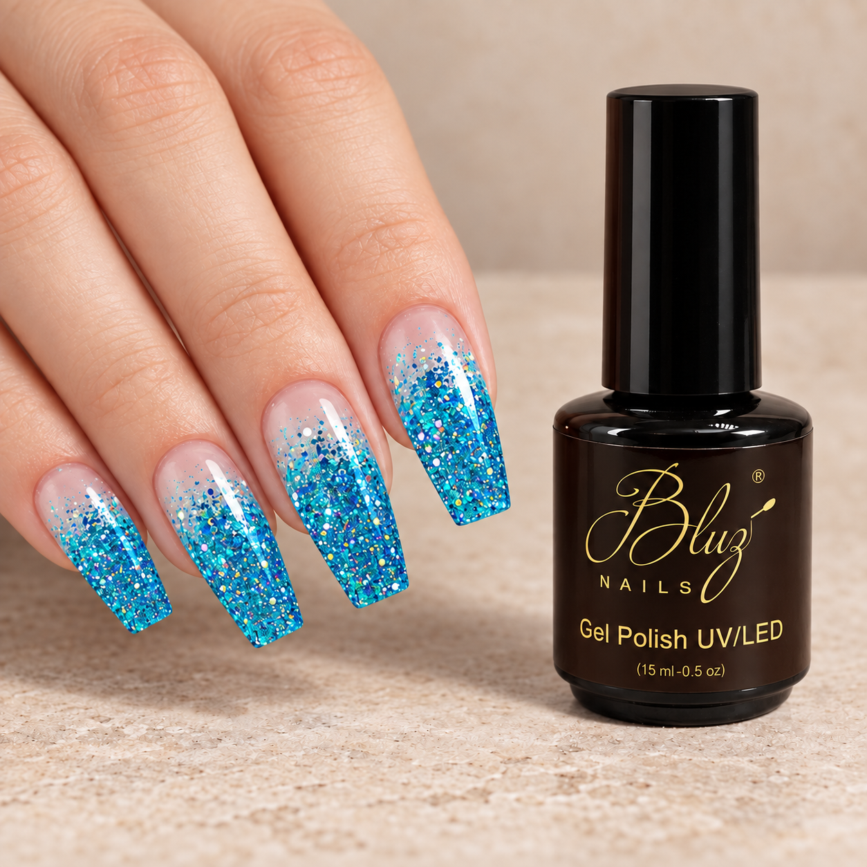 GEL GLITTER #18D 15ML BLUZ