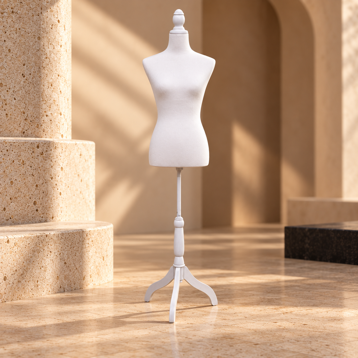 MANIQUÍ TORSO VELVET BLANCO LIM