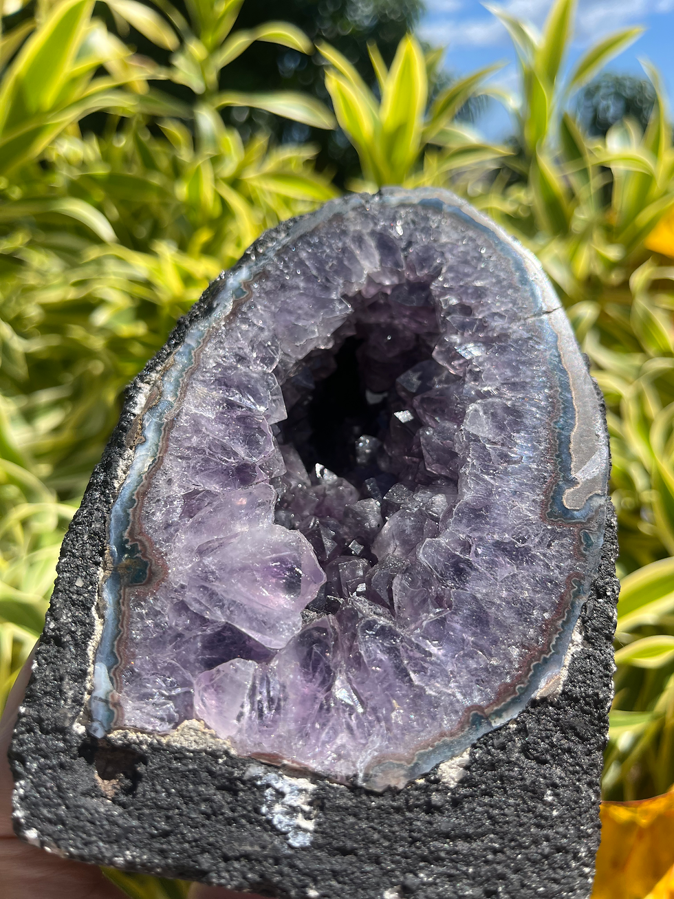 Thumbnail: Amethyst Cathedral (with Agate Lacing)