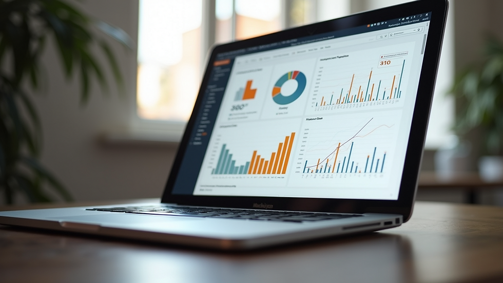 Eye-level view of a laptop displaying SEO analytics