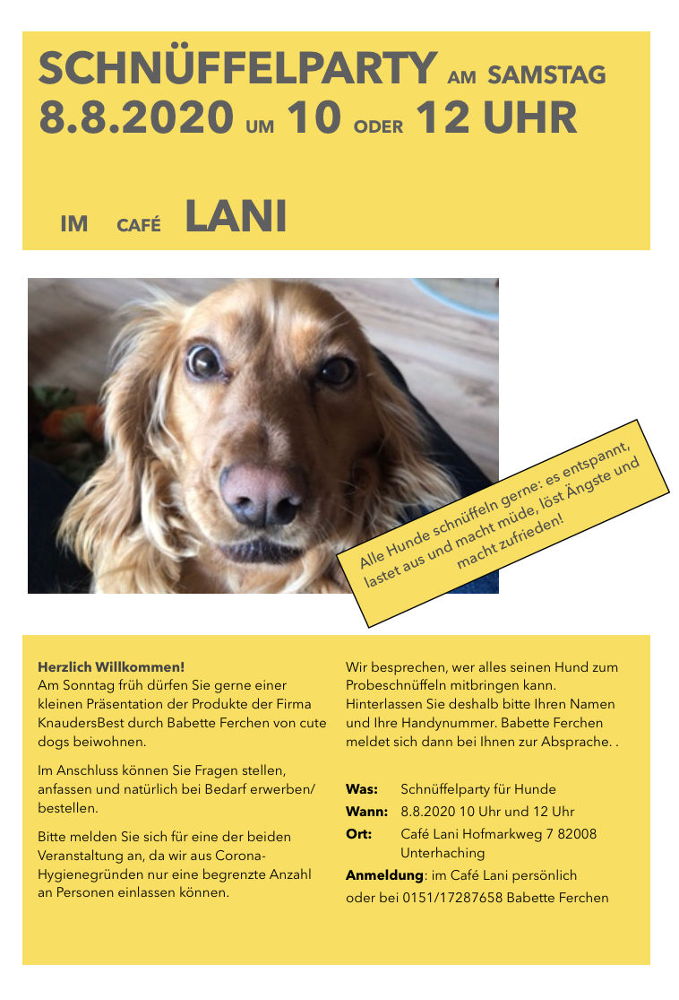 8.8.2020 Schnüffelparty im Café Lani