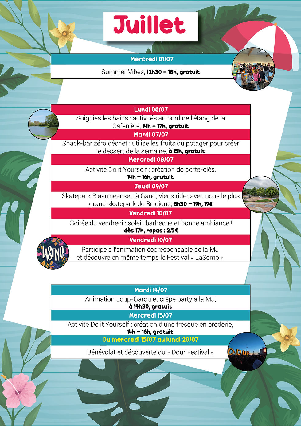 programme des vacances 26