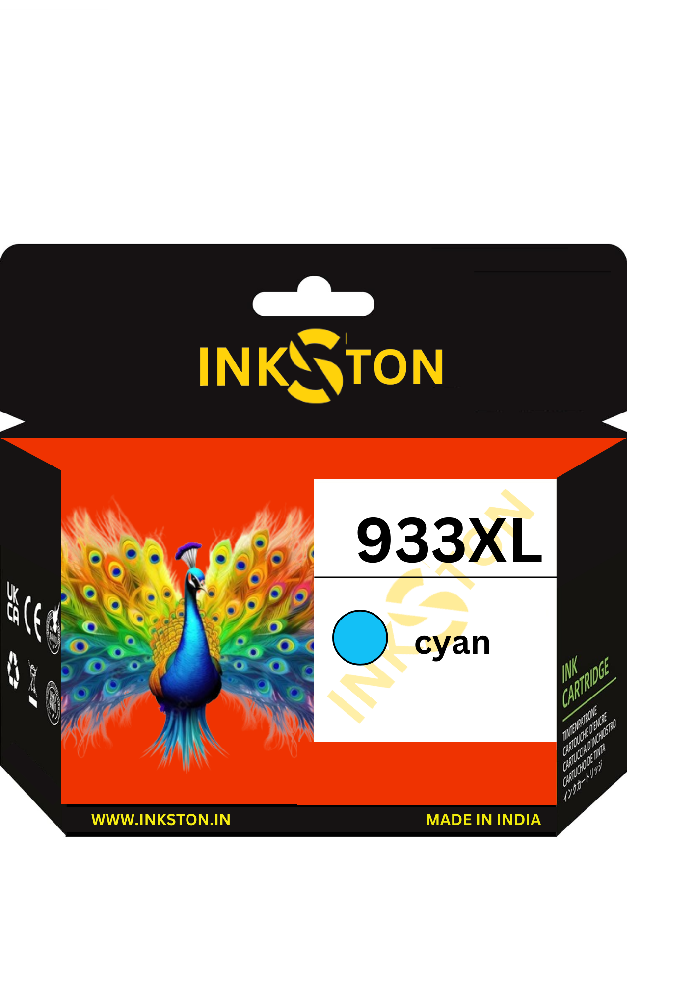 INKSTON® 933XL Cyan Ink Cartridge for in Officejet 6700 6600 6100 7110 7610 7612