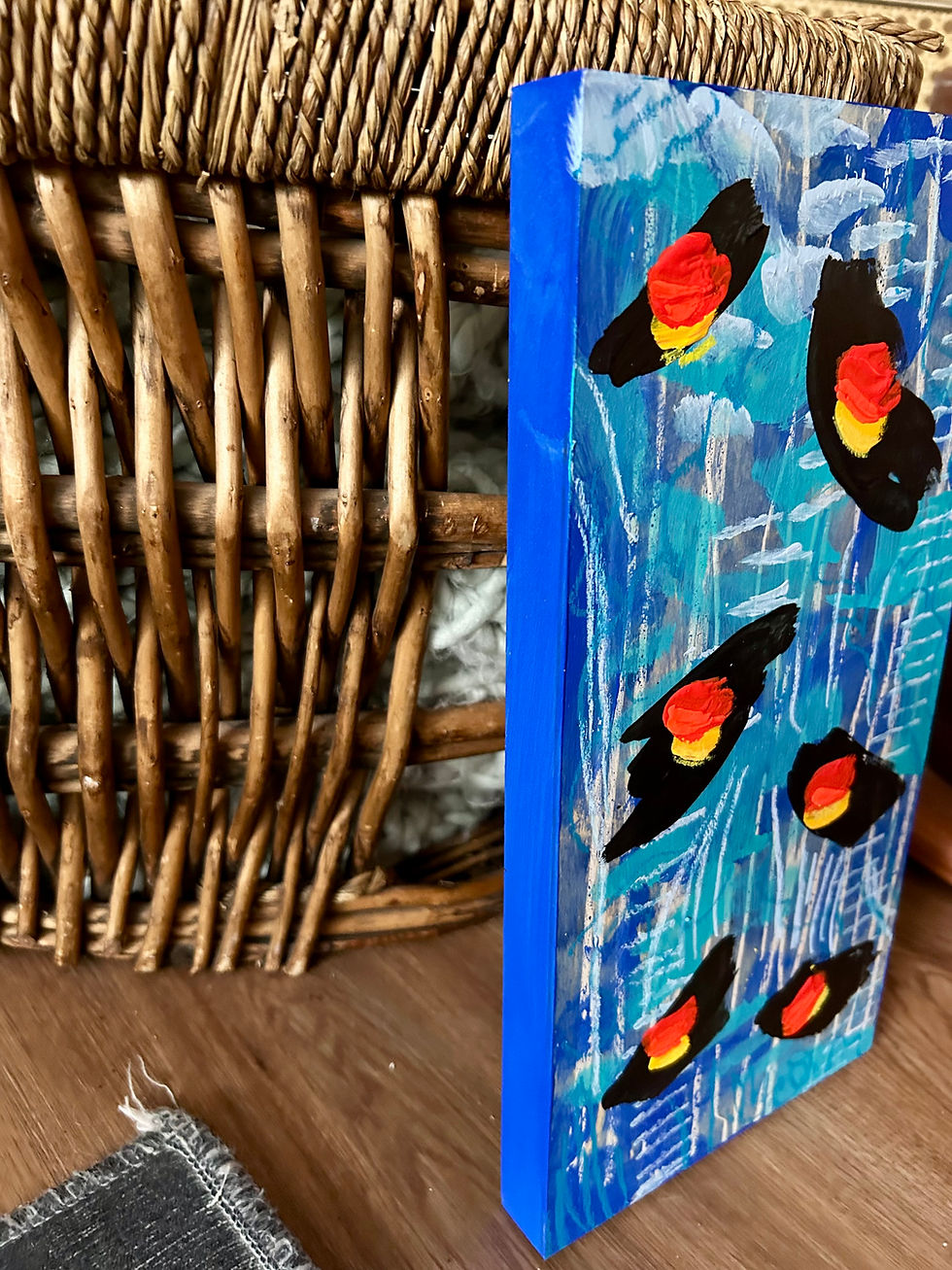 Thumbnail: Red-winged Blackbirds