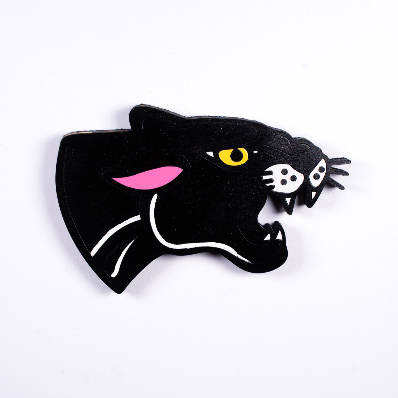 Panther Head Wooden Wall Hanging