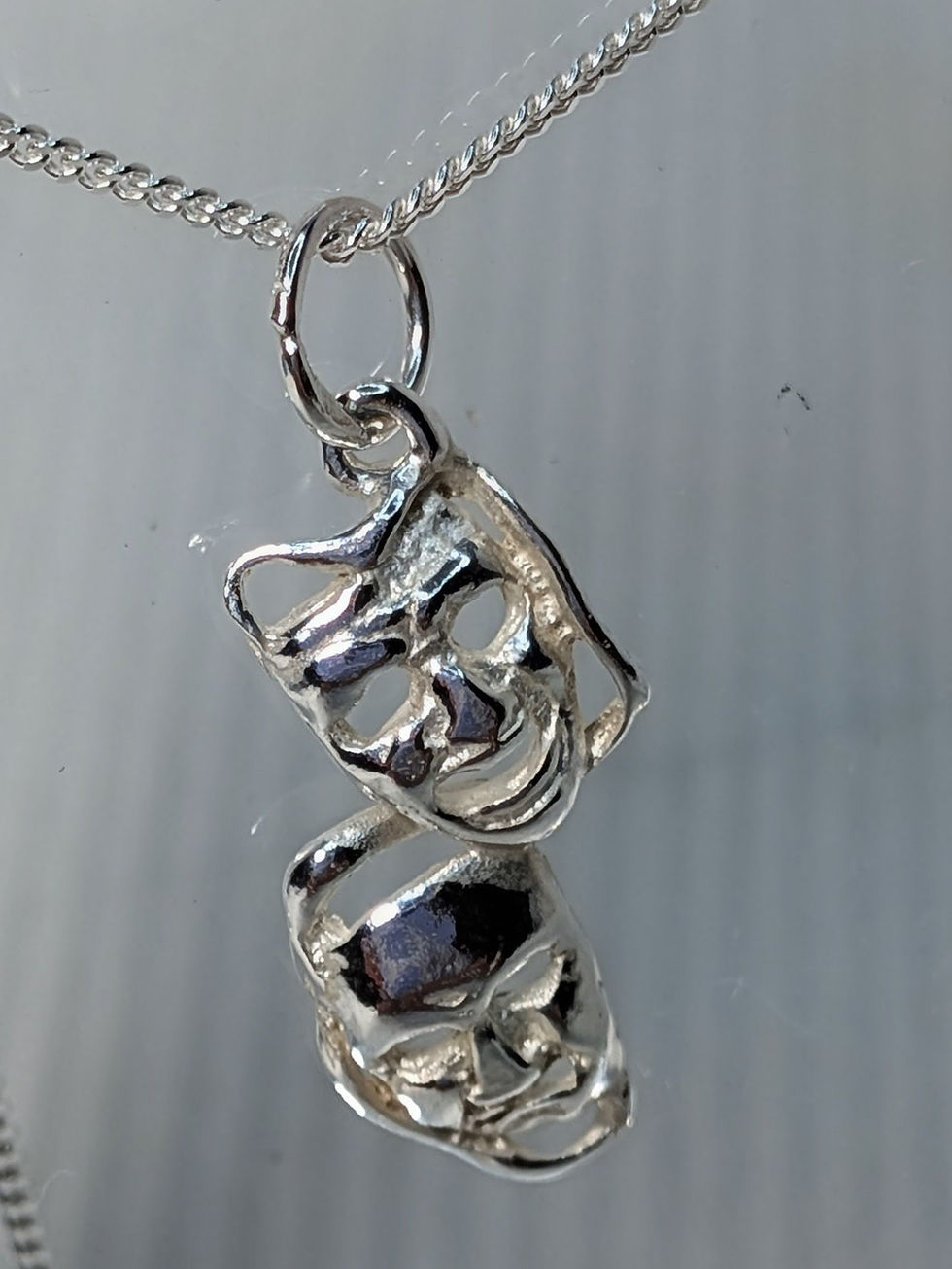 Thumbnail: Sterling Silver Comedy Tragedy pendant 