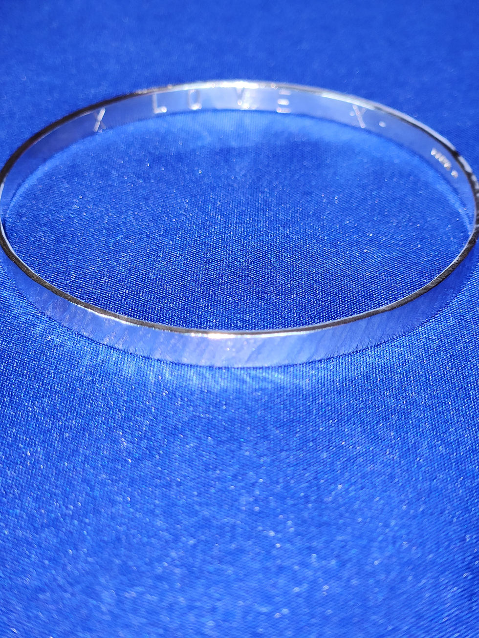 Thumbnail: Hidden message "Its a question of LOVE" bangle in sterling silver