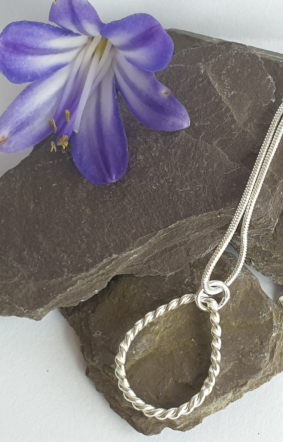 Thumbnail: Sterling Silver Twisted Teardrop Pendant
