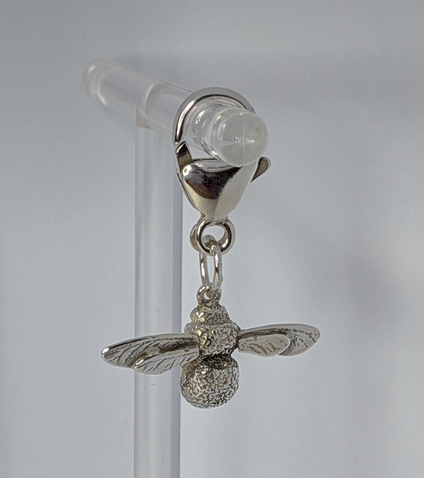 Solid Silver Bumble Bee Charm