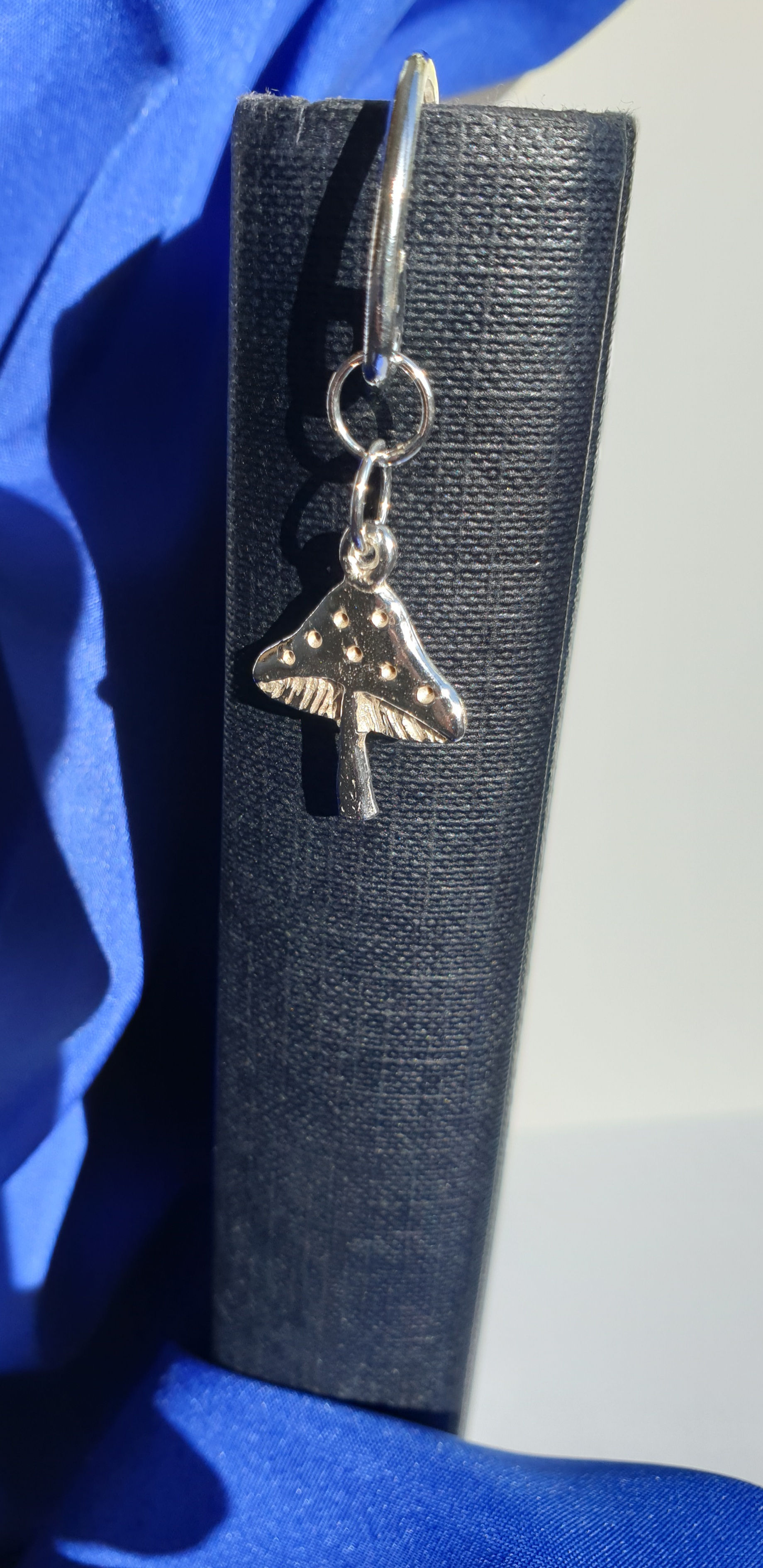 Handmade Bookmark Keepsake Toadstool - solid silver