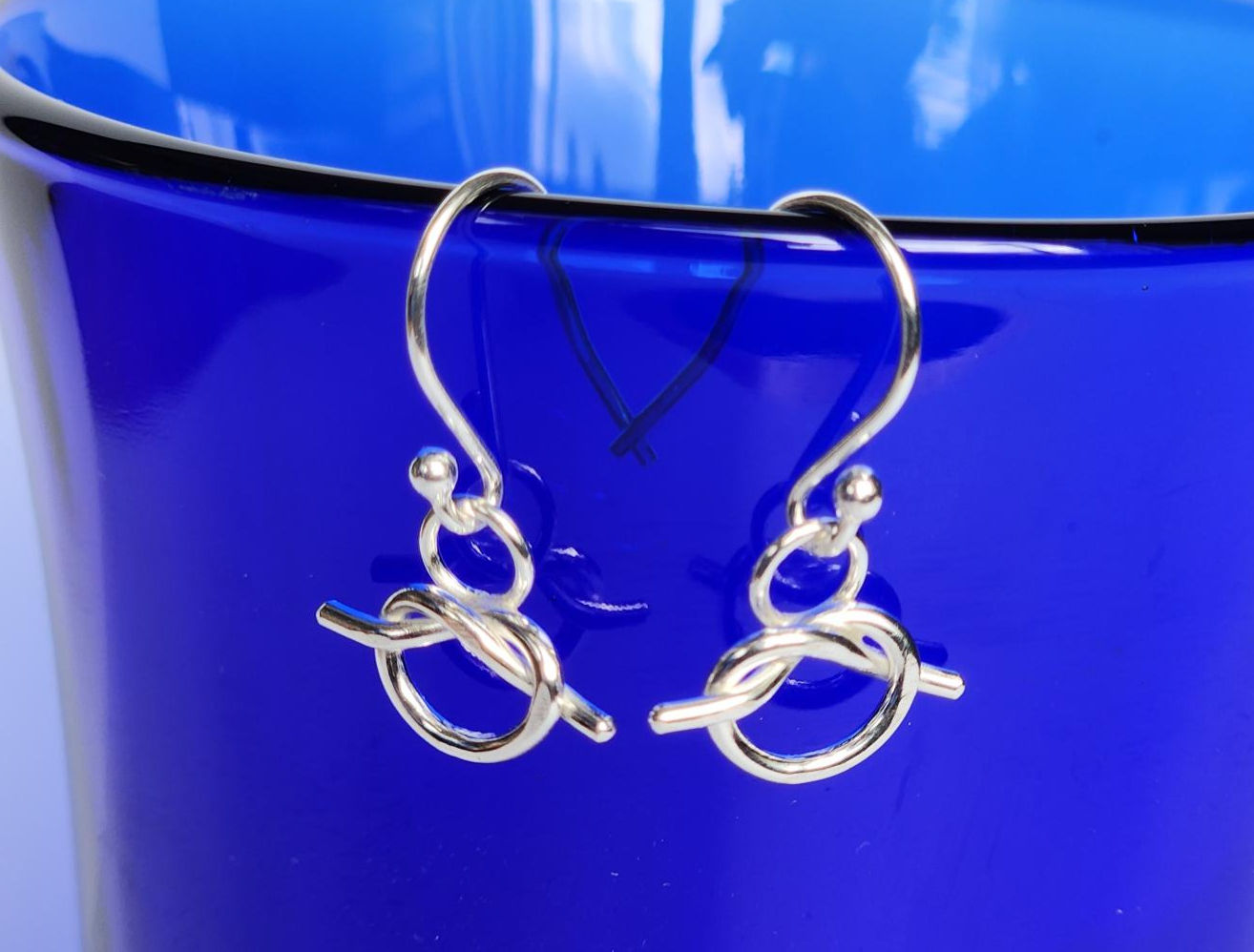 Friendship Knot Drop Earrings in Sterling Silver