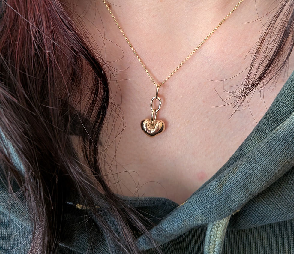 Thumbnail: Solid 9ct Gold Heart Nugget Pendant