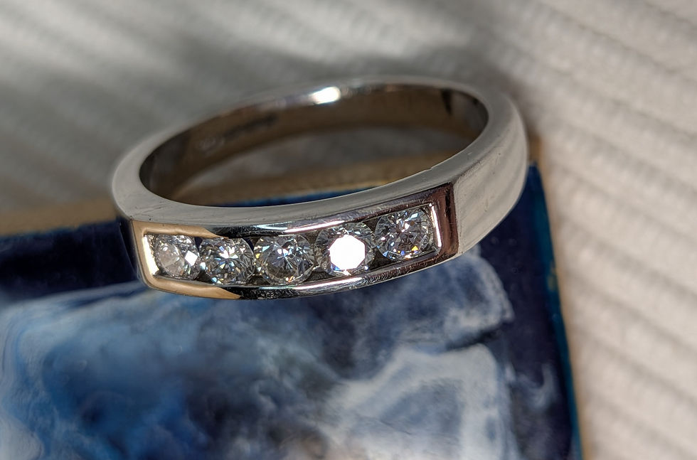 Thumbnail: 18ct White  Gold 5 Diamond Half Eternity ring