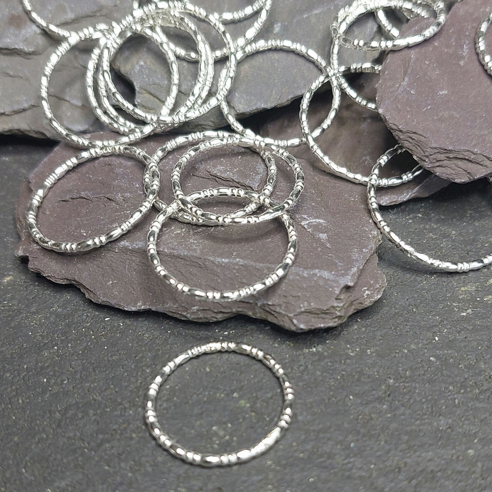 Thumbnail: Sterling Silver Oval Bead Ring
