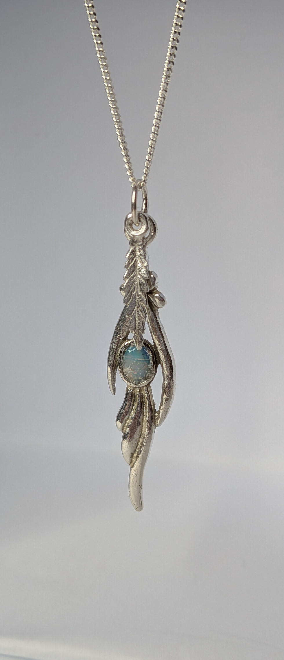 Thumbnail: Solid Sterling Silver and Opal  Pendant 