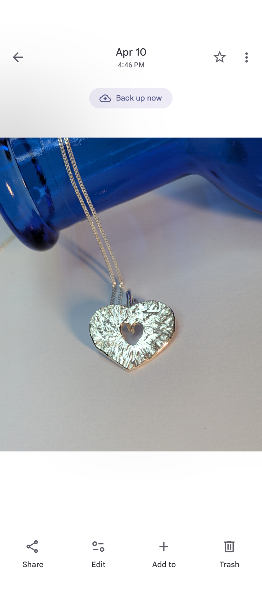 Thumbnail: Solid silver Unique Double Heart Pendant 